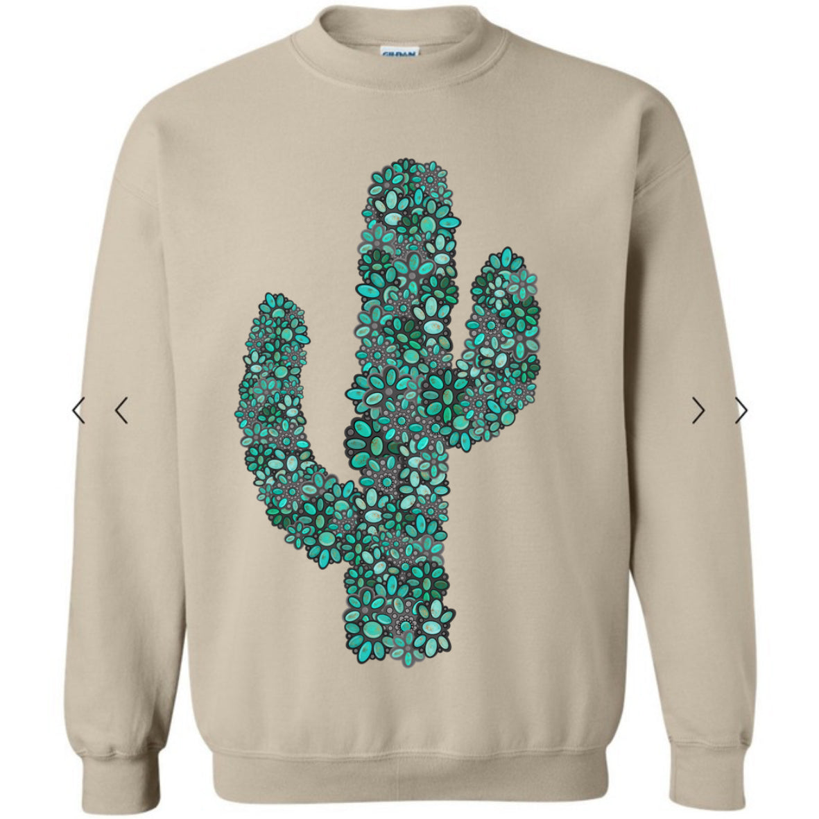 Turquoise Cactus Crewneck