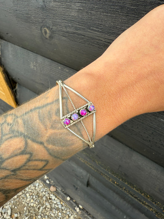 Purple Opal and Sterling Cuff