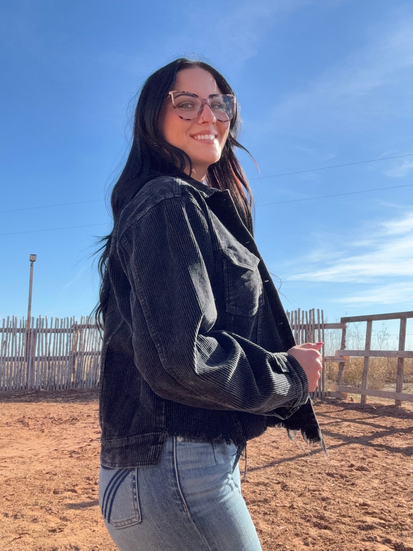 Vintage Black Frayed Jacket