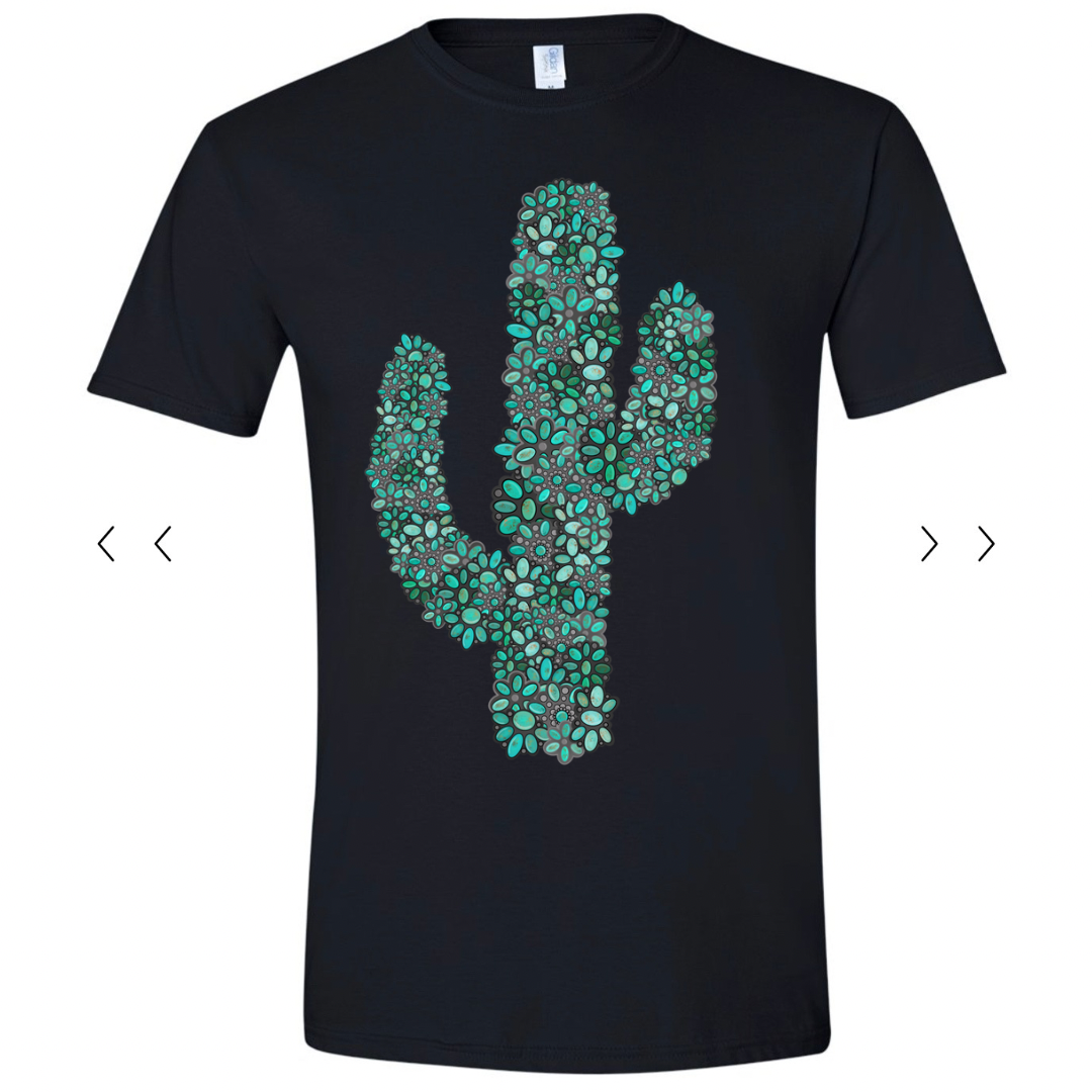 Turquoise Cactus Tee