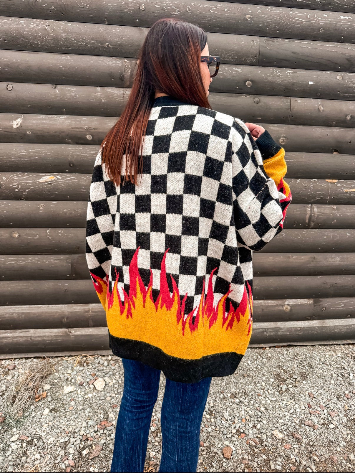 Flames In The Night Oversized Cardigan