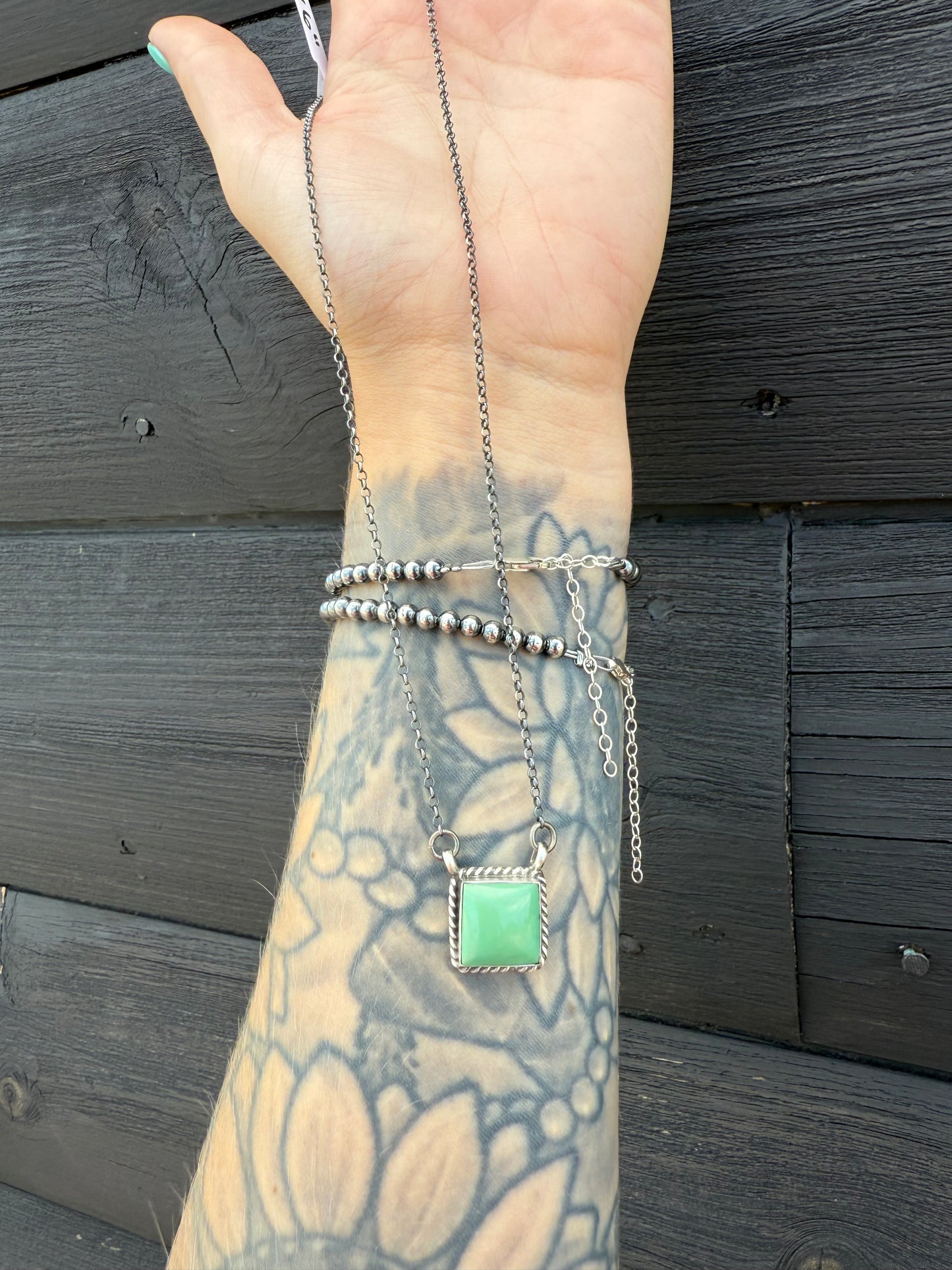 Judith Dixon - 16” Green Kingman Necklace