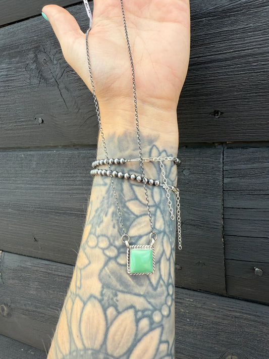 Judith Dixon - 16” Green Kingman Necklace