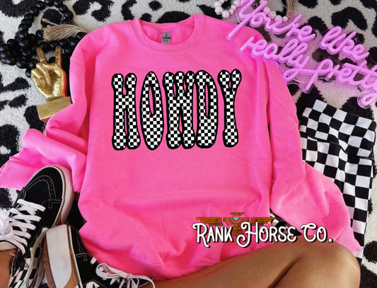 Checkered Howdy Crewneck