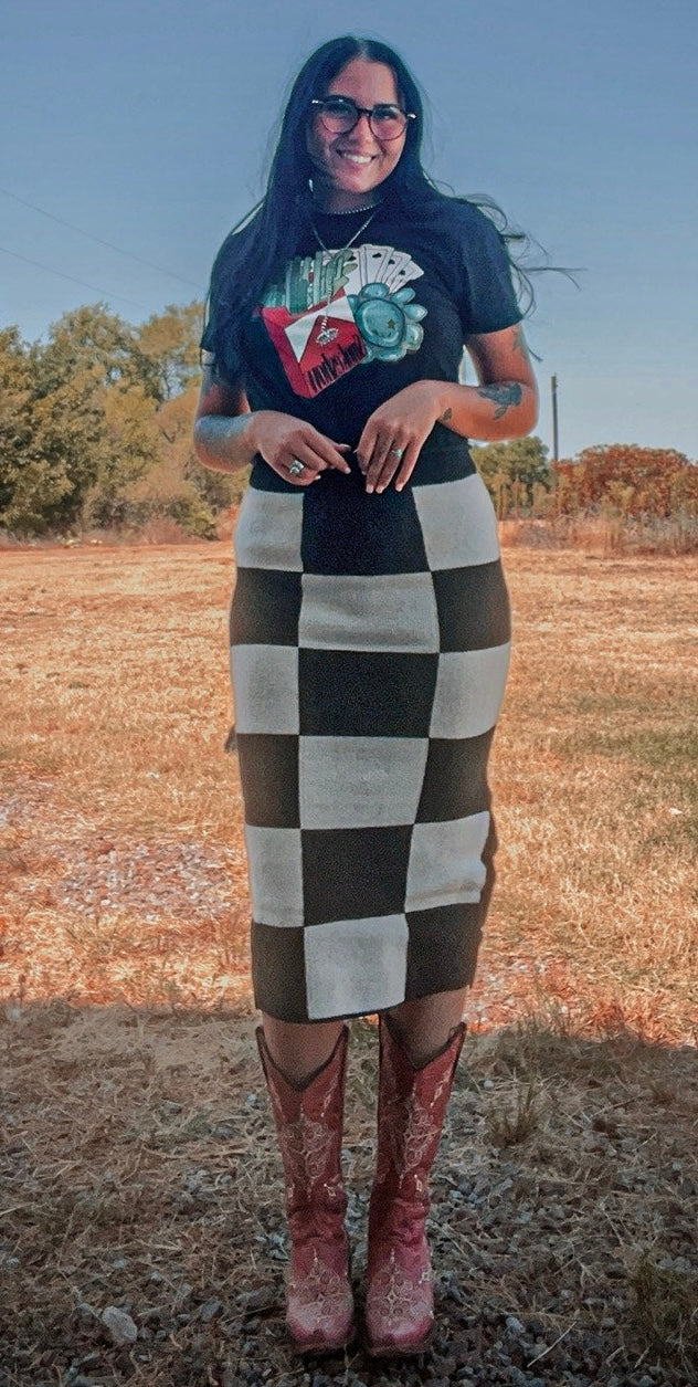 Checkered Print Skirt