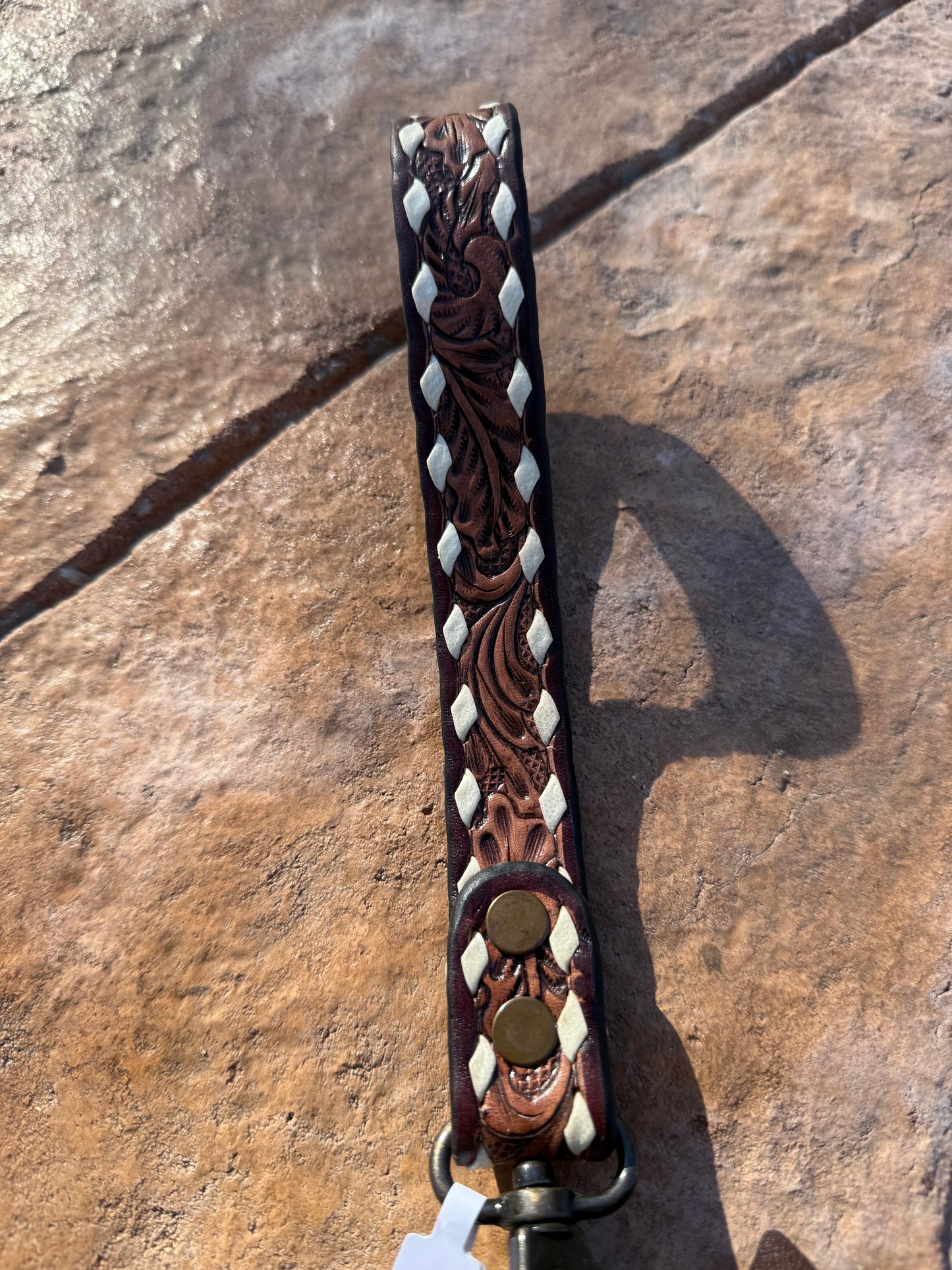 Tooled Leather Wristlet