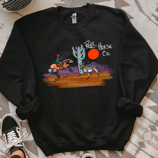 Rank Horse Co Turquoise Thief Crewneck • Black