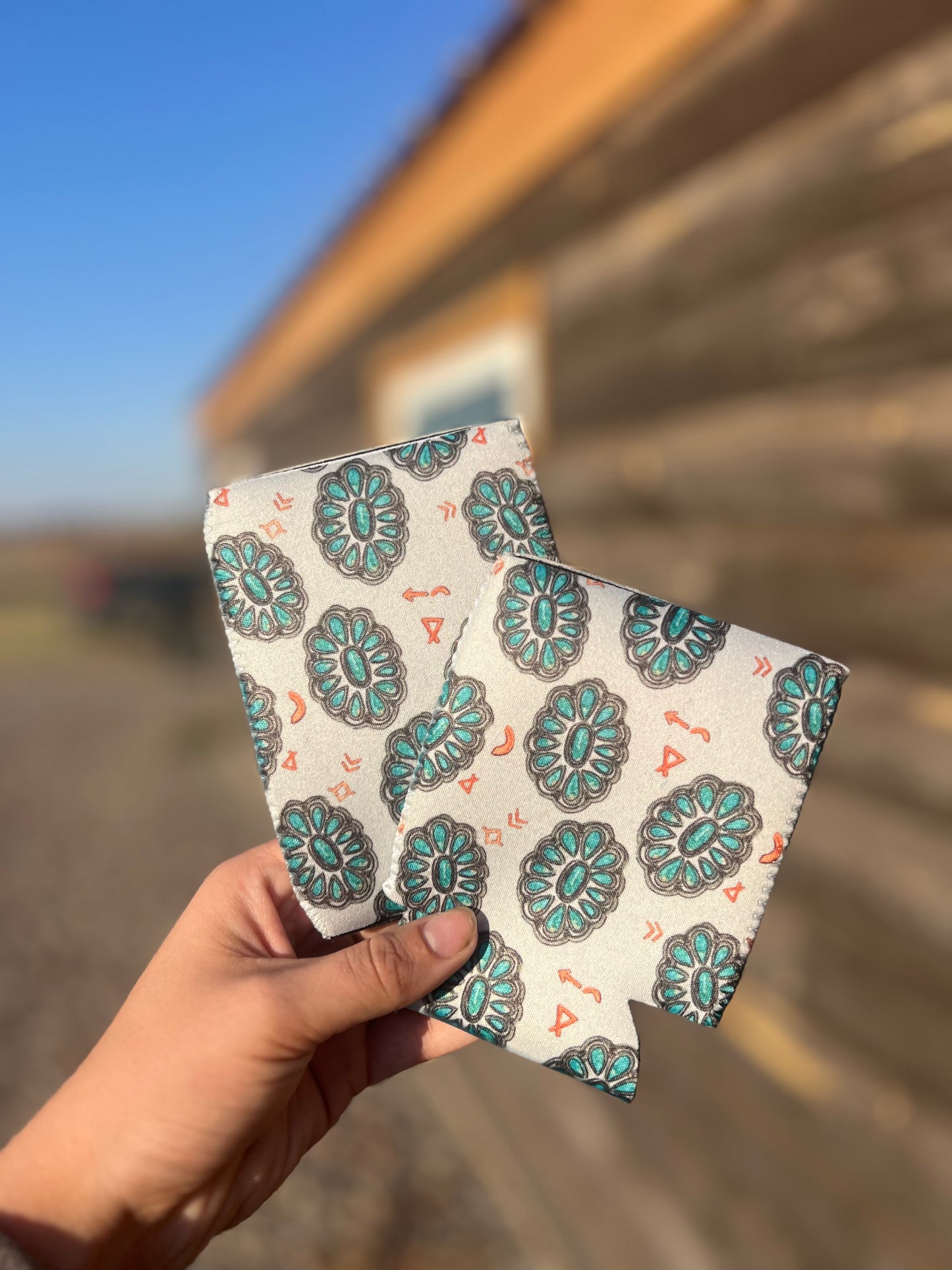 Turquoise Concho Koozie