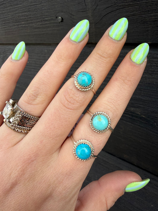 Dainty Turquoise Stacker Rings