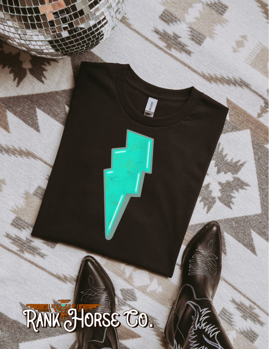 Turquoise Bolt Tee