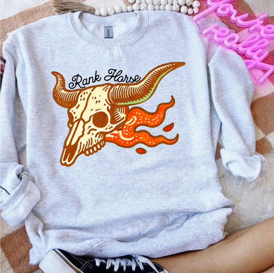 Rank Horse Skull Crewneck