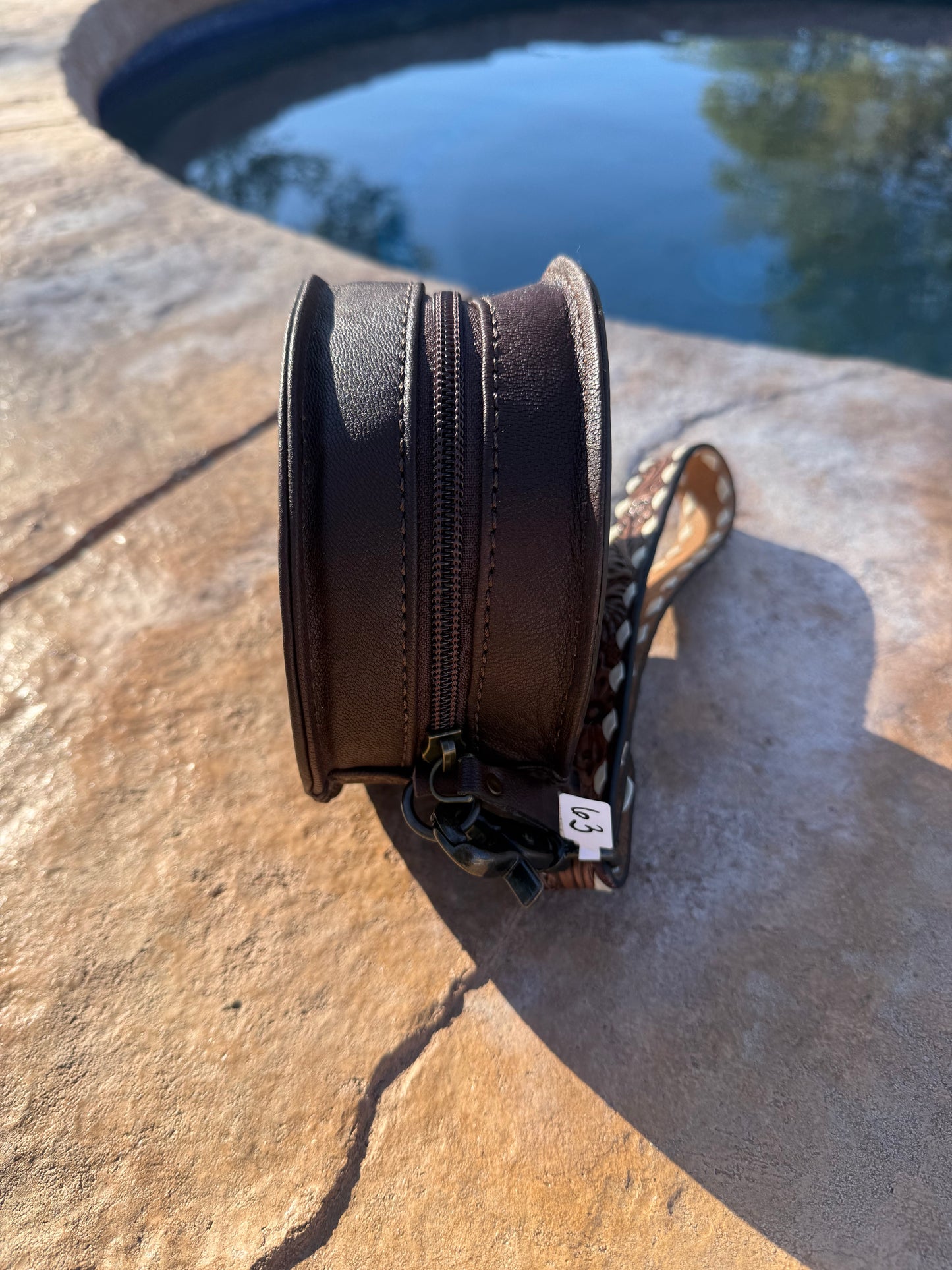 Tooled Leather Wristlet