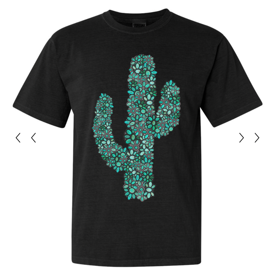 Turquoise Cactus Tee