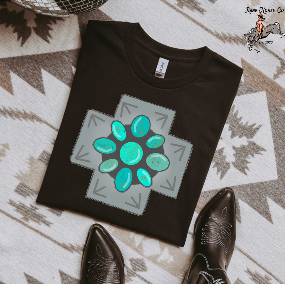 Cross Turquoise Concho Tee