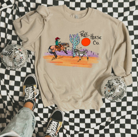 Rank Horse Co Turquoise Thief Crewneck