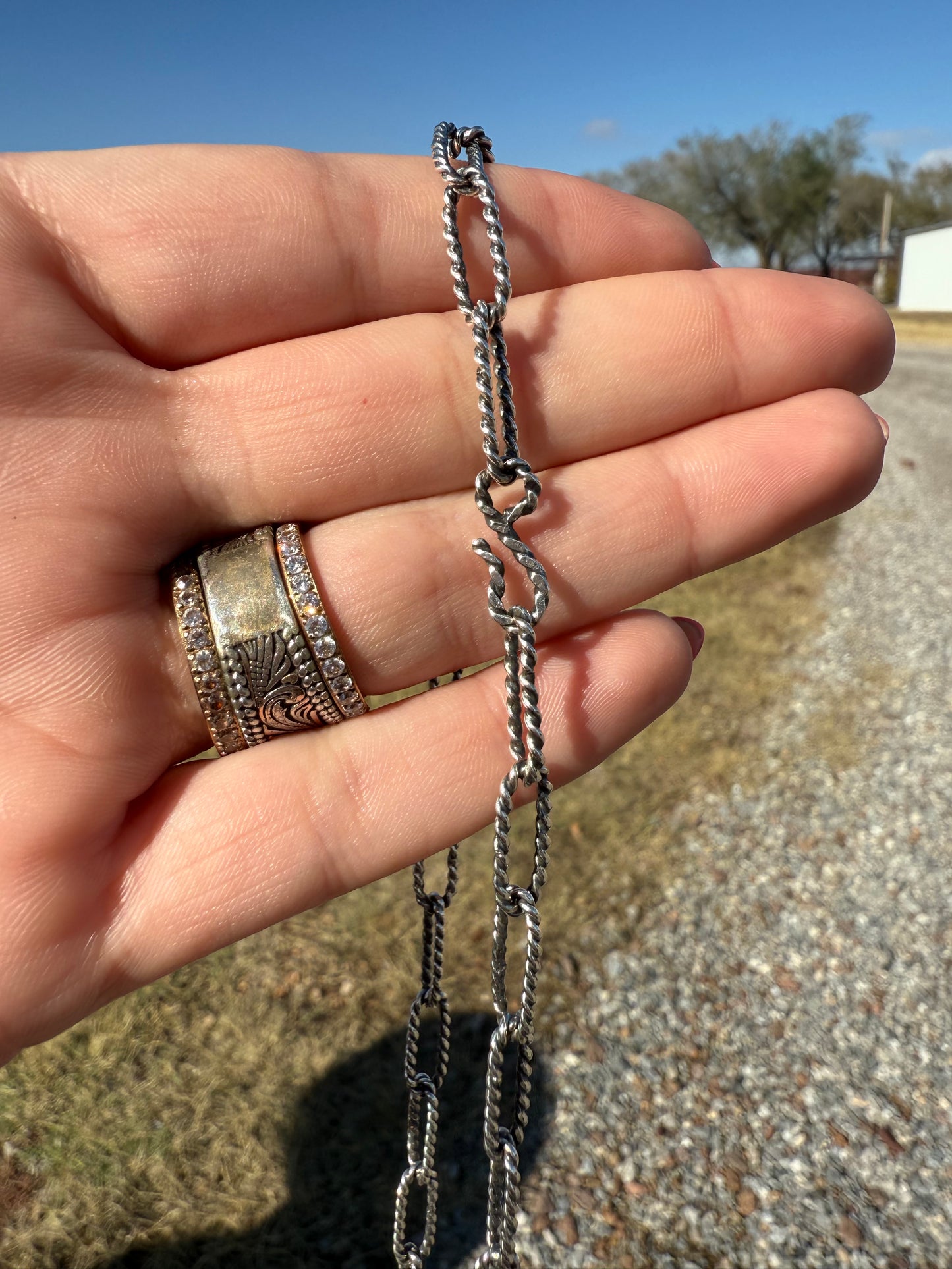 Carlo Lonjose 18” Multi Stone and Sterling Silver Necklace