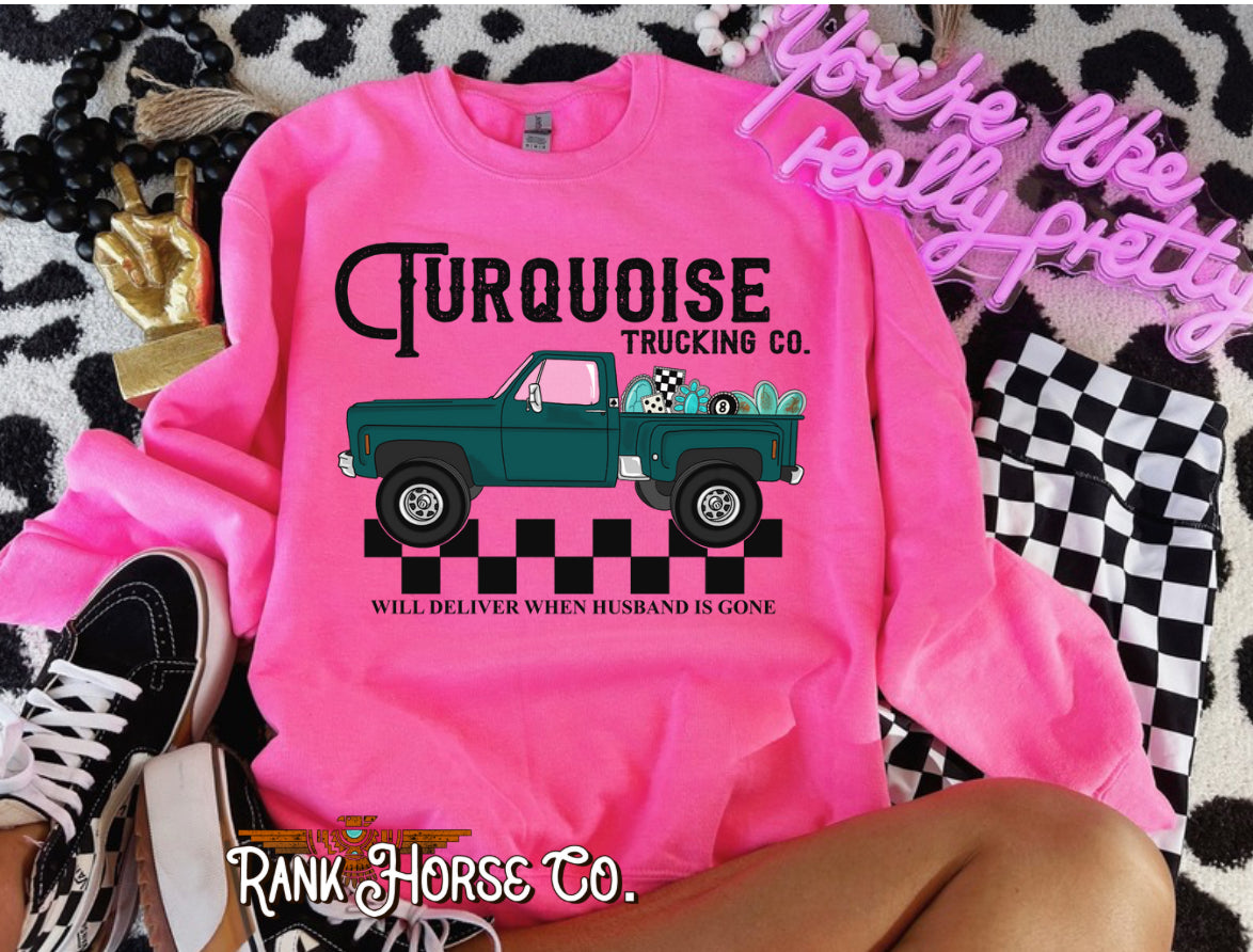 Turquoise Trucking Co Crewneck