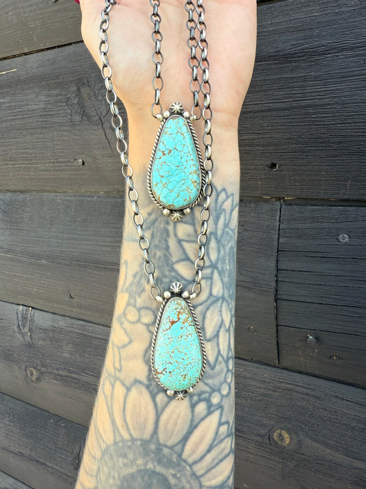 18” Mine 8 Turquoise and Sterling Silver Necklaces