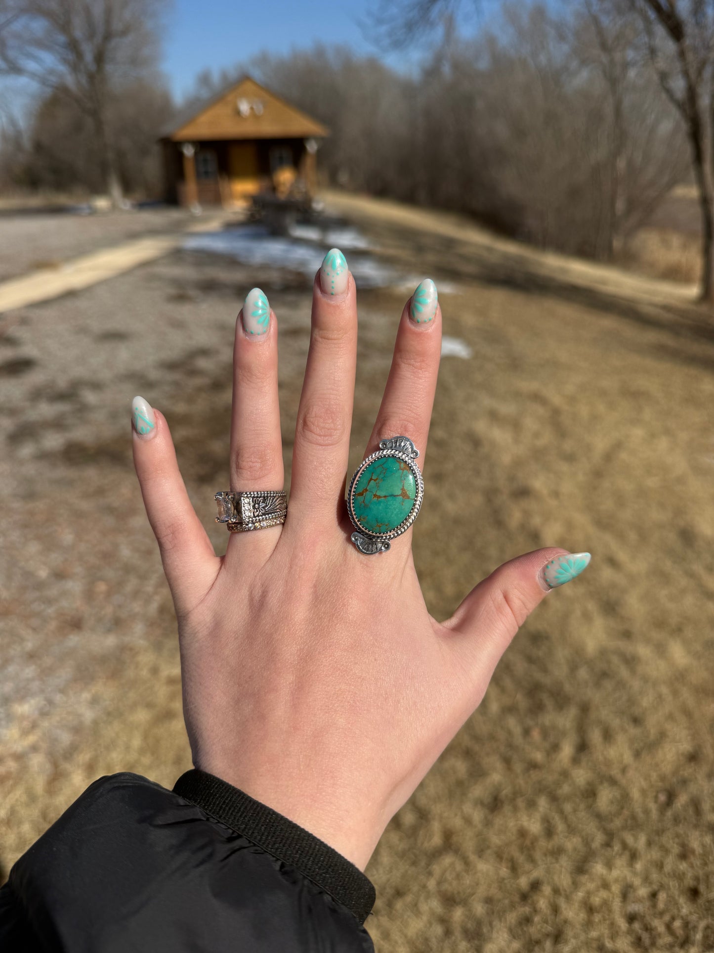 Adjustable Mina Maria Turquoise Ring • Terrel Nez Sr