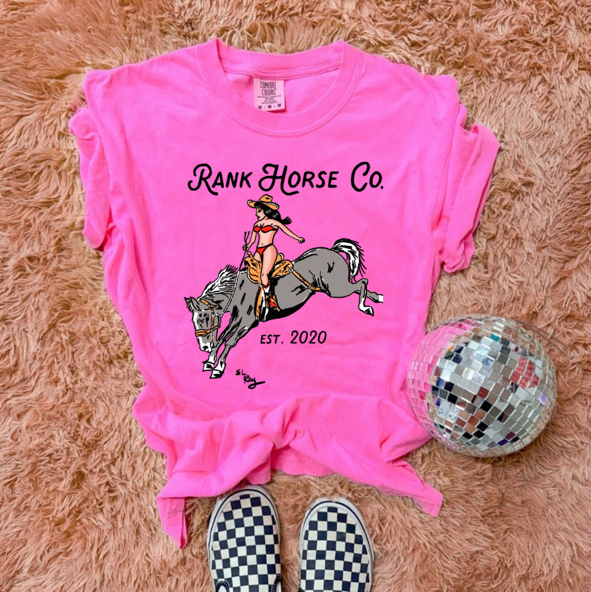 Rank Horse Co OG Logo Pink Tee