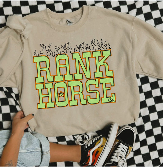 Rank Horse Co Flames Crewneck