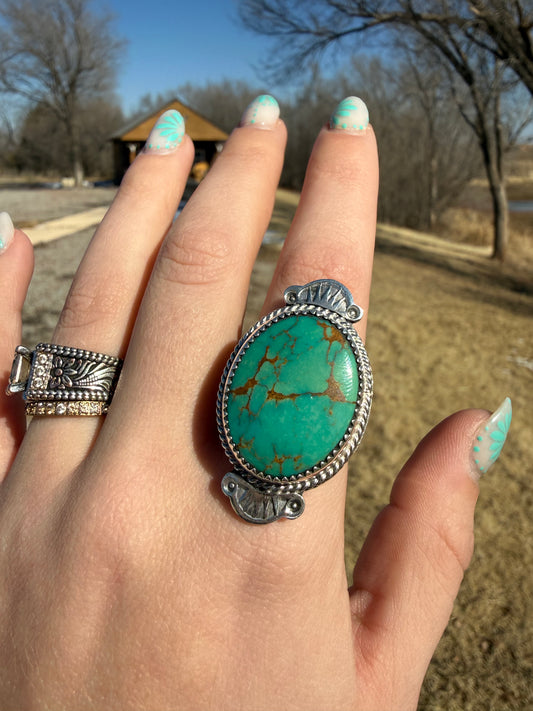 Adjustable Mina Maria Turquoise Ring • Terrel Nez Sr