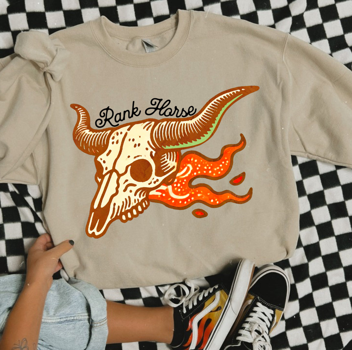 Rank Horse Skull Crewneck