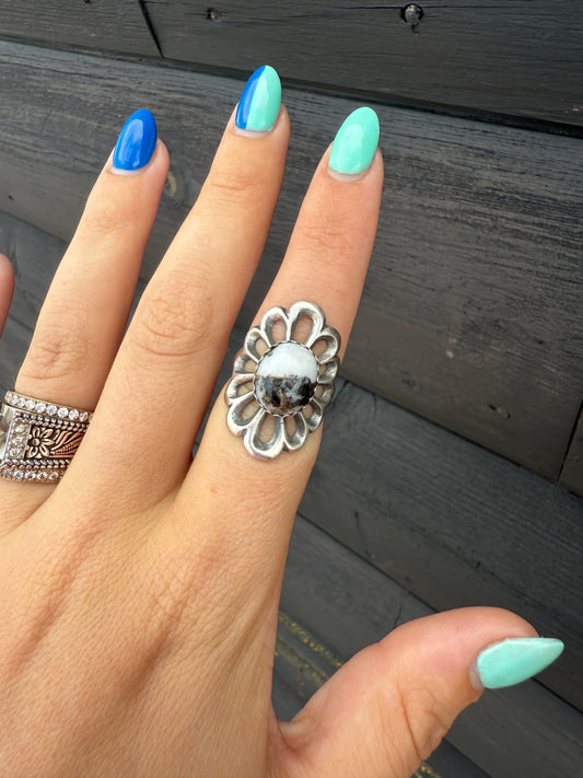 Size 6 White Buffalo Ring