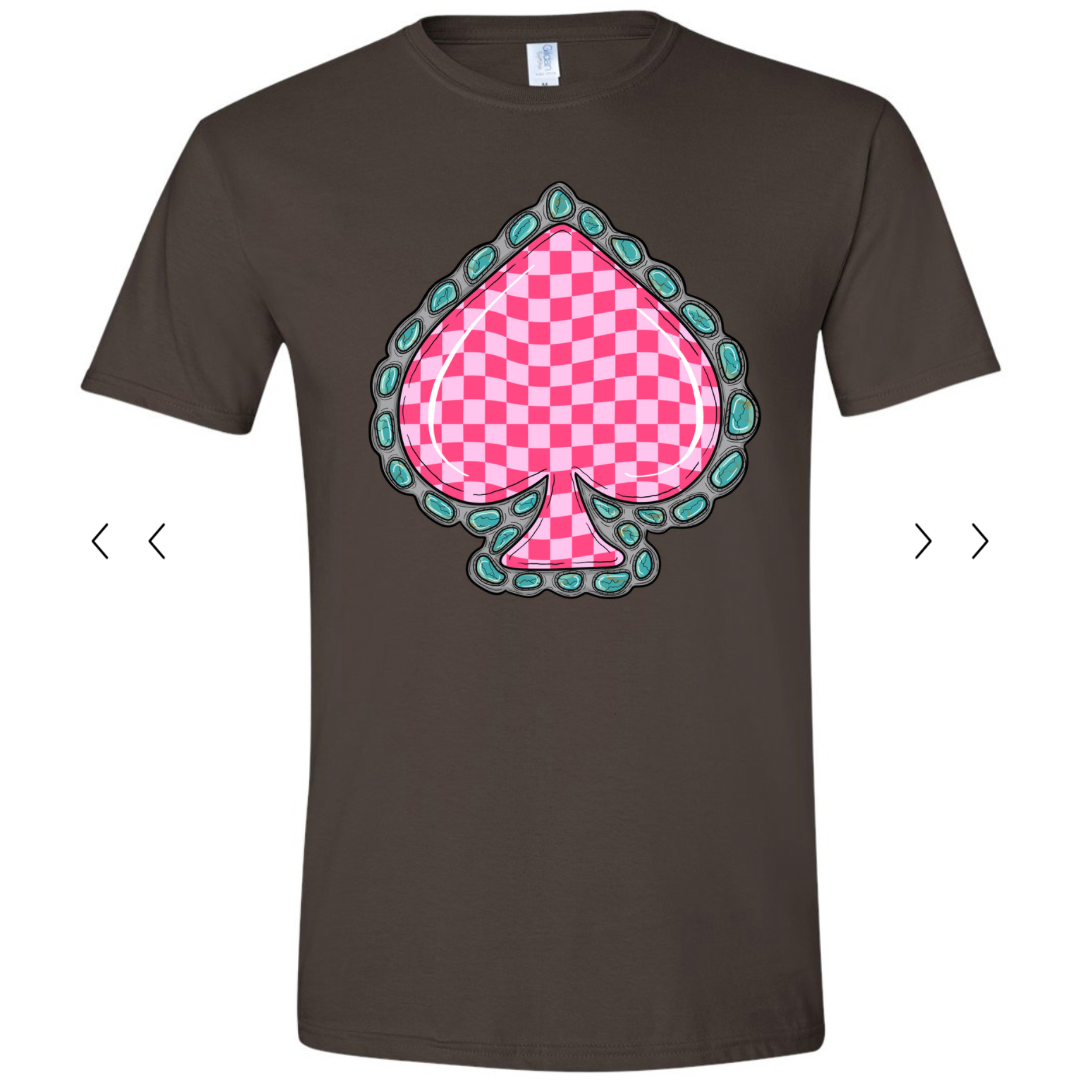 Checkered Spade Tee - Pink (2 colors)