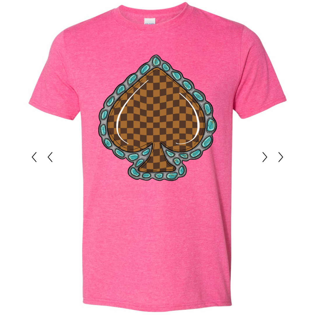 Checkered Spade Tee - Brown (2 colors)